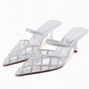 ZARA RHINESTONE VINYL MULES